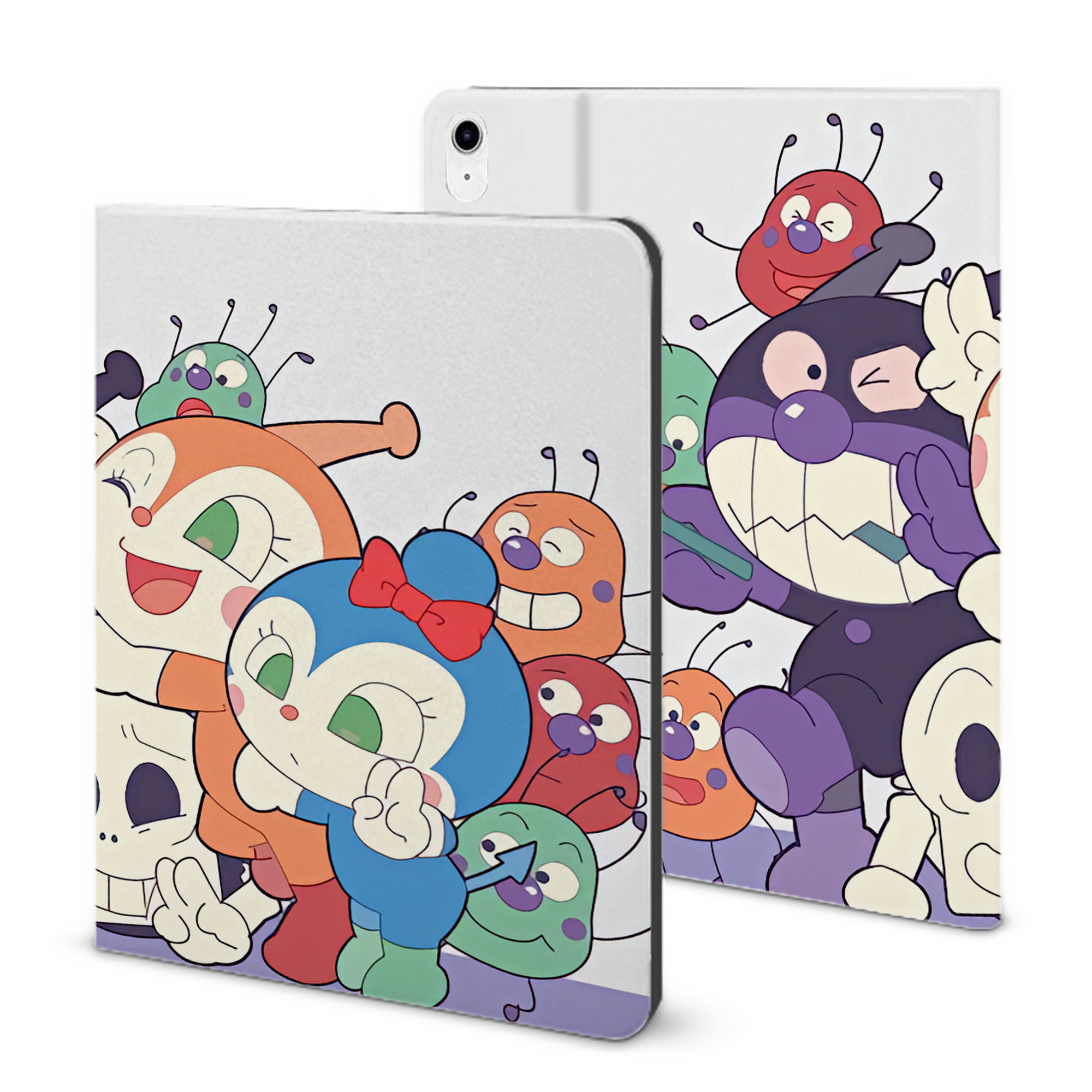 （画像用） アンパンマン Anpanman IPad ケース ブック型 PUレザー TPU 耐衝撃 軽量 薄型 ペン収納なし 全面保護 IPad 各モデル対応